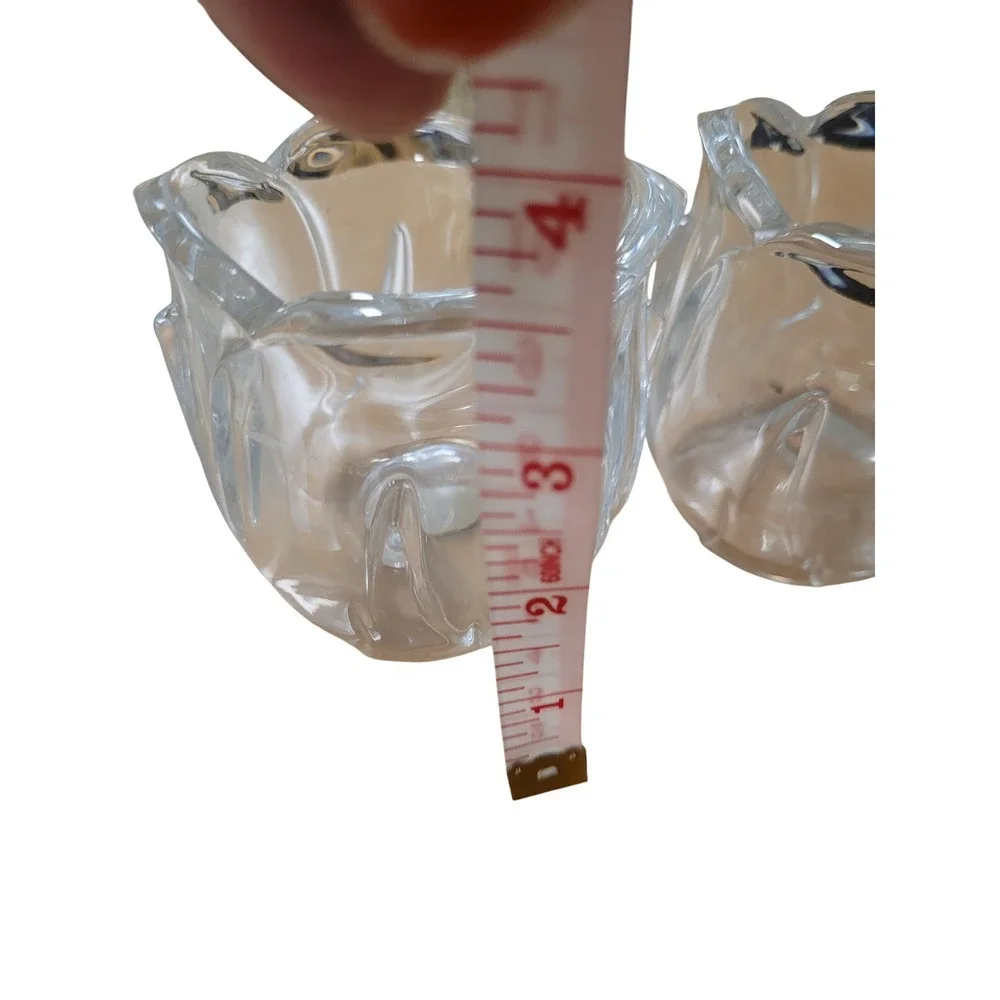 Lead Crystal Tulip Shaped Candle Holders Made in USA, Set of 2 - 20$ for 2 - Picture 3 of 3